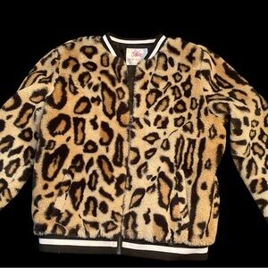 Justice Faux Fur Zip Jacket size 14/16